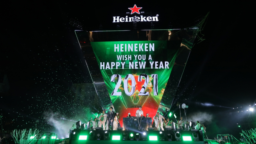 Sự kiện countdown có sự góp mặt của thương hiệu bia Heineken