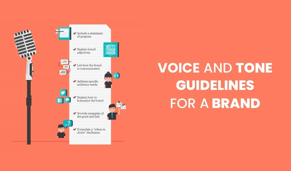 Xây dựng Brand Voice Guideline để có thể áp dụng giọng điệu thương hiệu một cách hiệu quả.