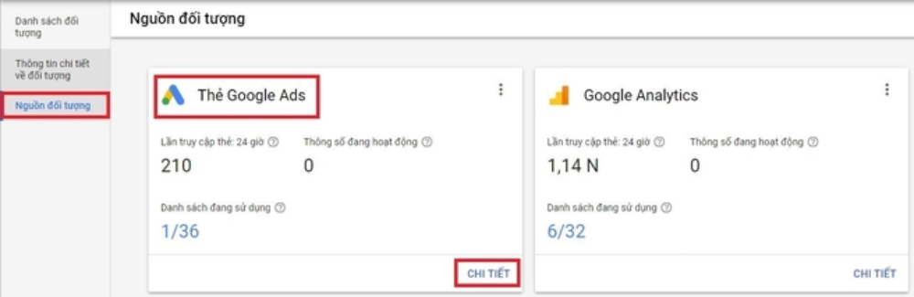 Nhấn chọn Chi tiết tại thẻ Google Ads