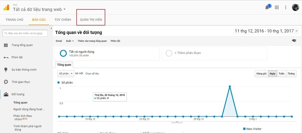 Đăng nhập Google Analytics