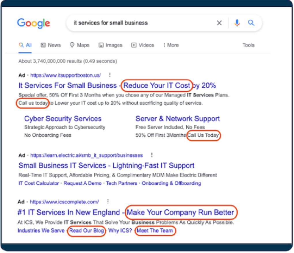 Sử dụng CTA trong tăng CTR Google Ads